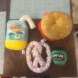 Bark Dog Plush Colorful Food Themed Toy Set (4 Toys)